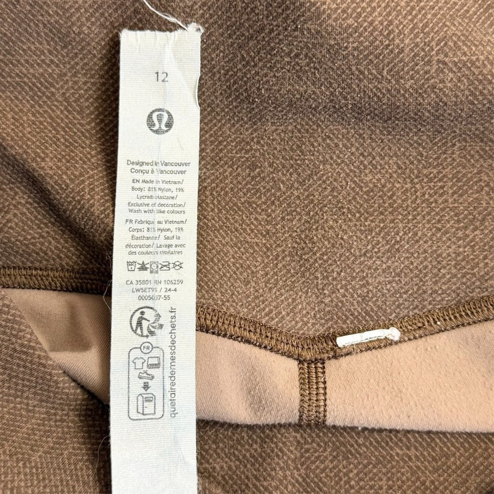 LULULEMON Align Leggings 12 28" High Rise Diamond Print Taupe Yoga Athleisure - Picture 4 of 7
